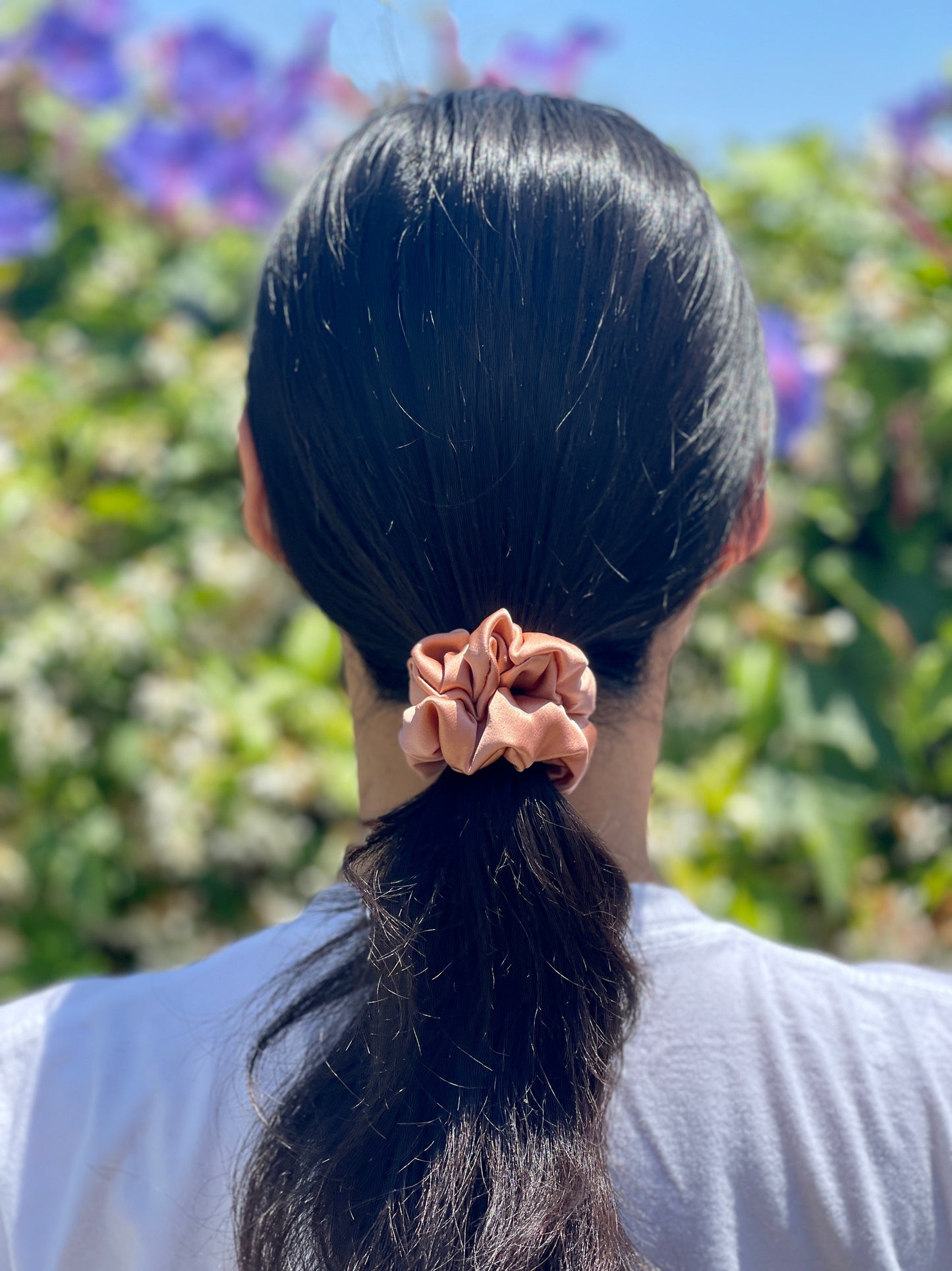 Rose Gold 30 Momme 6A Grade 100% Pure Mulberry Silk Satin Scrunchies XL Giant Jumbo Regular Skinny Ultra Thin Mini Hair Tie Gift For her