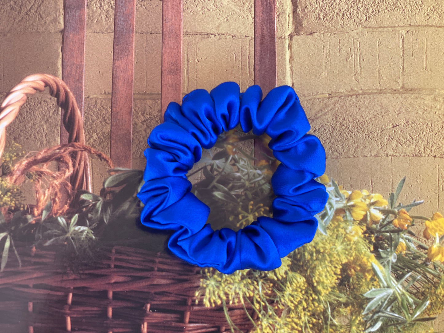 Royal Blue Hair Tie 30 momme silk Soft Satin Scrunchies Elastic Hair Tie Scrunchies Oversized Scrunchies Jumbo Large Skinny Mini Pure Silk