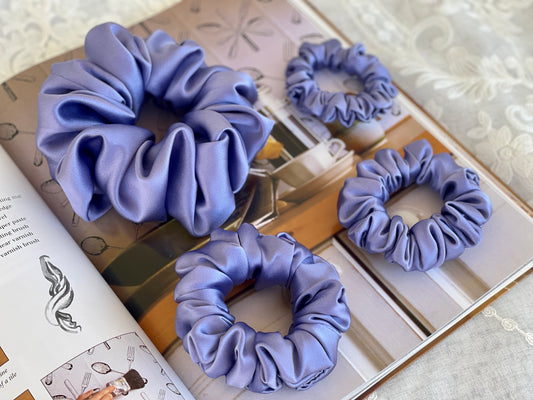 Wisteria 30 Momme Pure Silk Bridesmaid Satin Scrunchies Elastic Hair Tie Gift For Her Party Wedding Hair Accessories Gift For Her Hair Ties
