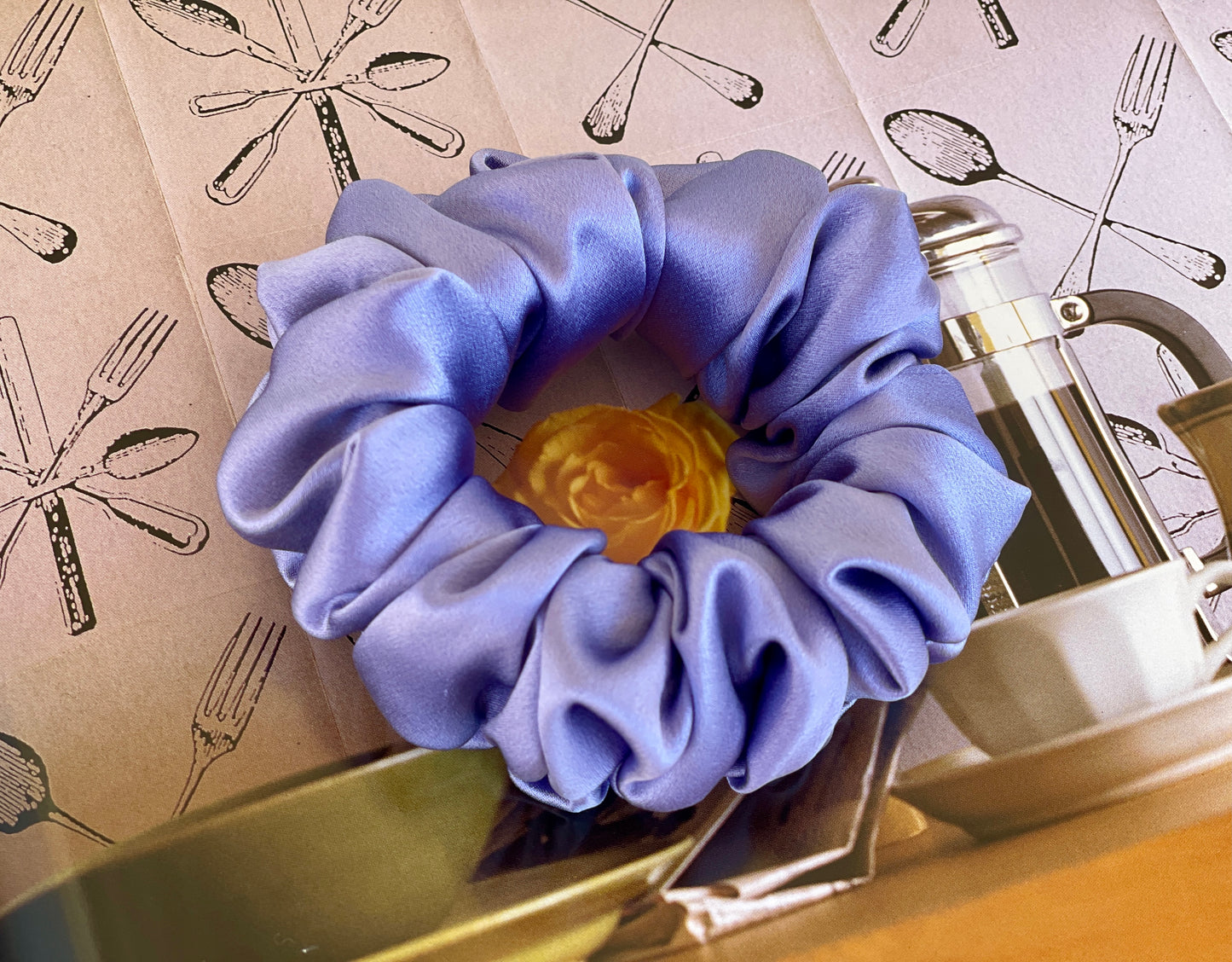 Wisteria 30 Momme Pure Silk Bridesmaid Satin Scrunchies Elastic Hair Tie Gift For Her Party Wedding Hair Accessories Gift For Her Hair Ties