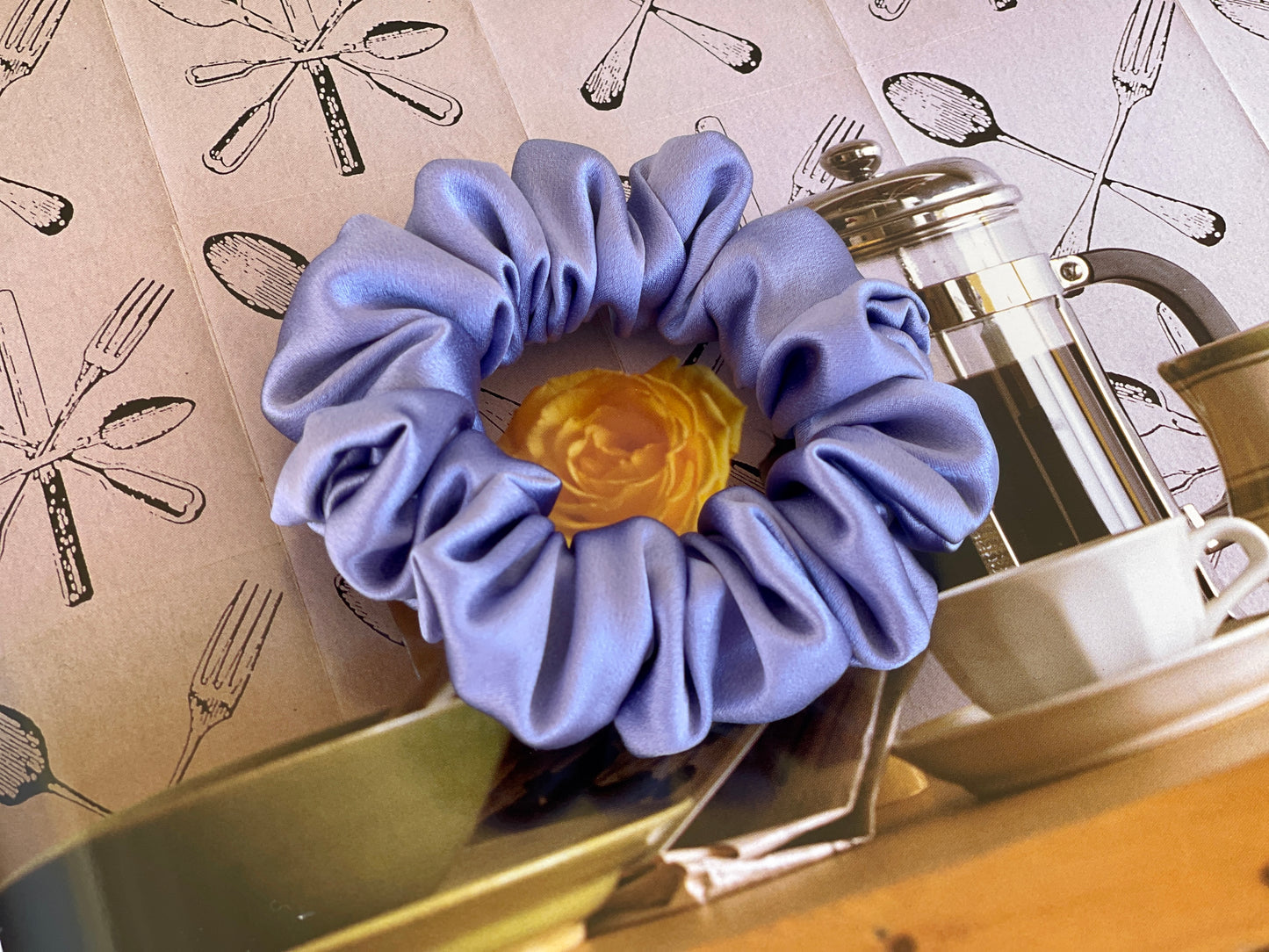 Wisteria 30 Momme Pure Silk Bridesmaid Satin Scrunchies Elastic Hair Tie Gift For Her Party Wedding Hair Accessories Gift For Her Hair Ties