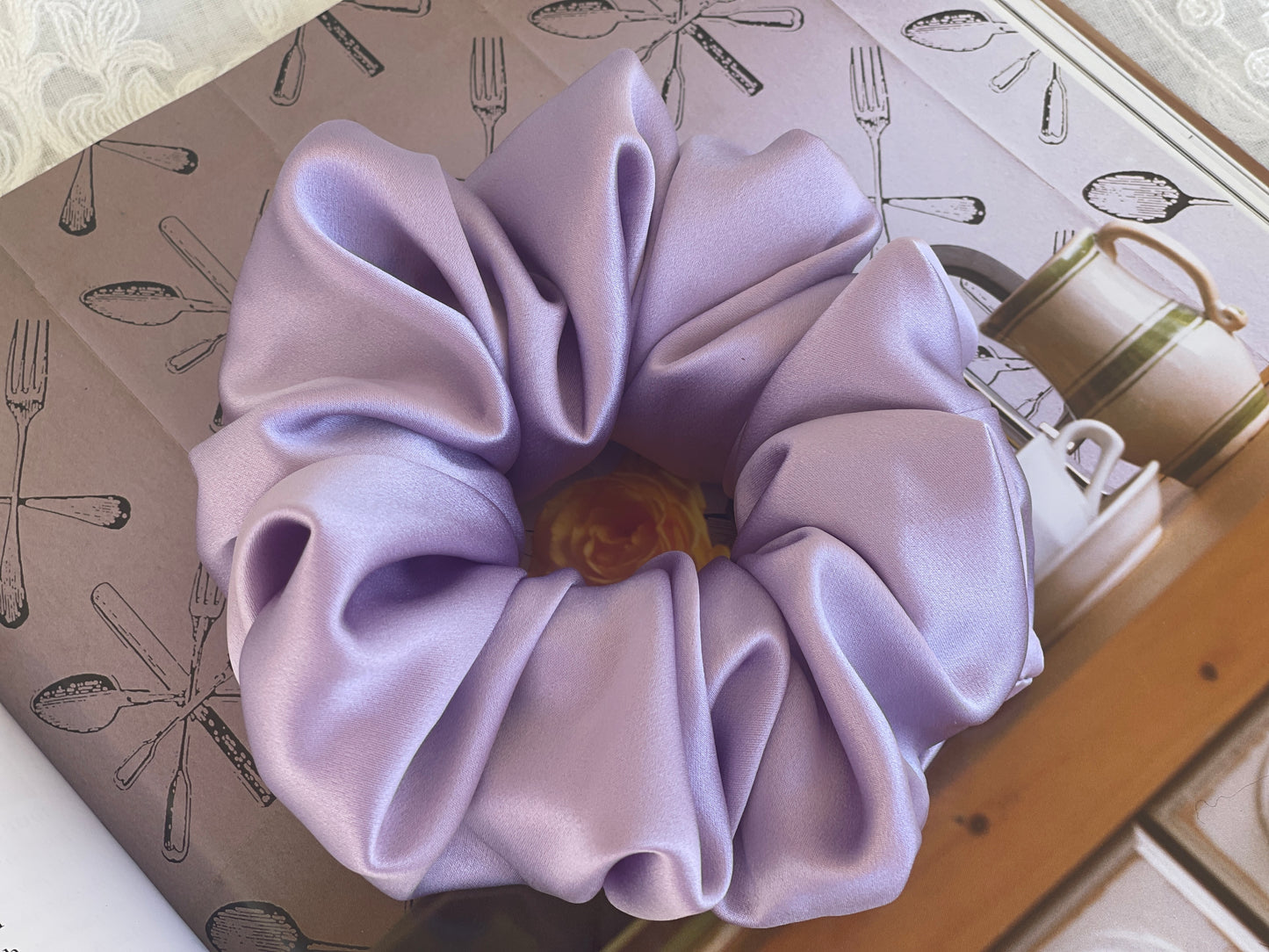 Lavender Hair Tie 30 Momme 100% Pure Mulberry Silk Satin Scrunchies Silk Oversized Jumbo Regular Skinny Ultra Thin Mini Hair Scrunchy Gifts