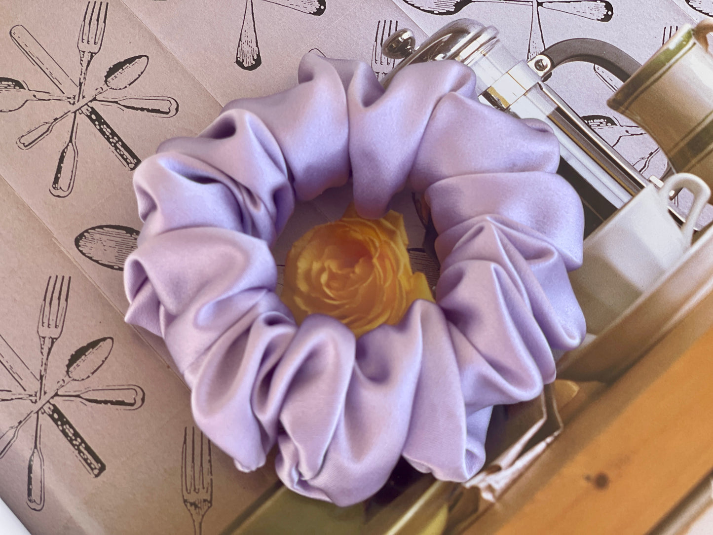 Lavender Hair Tie 30 Momme 100% Pure Mulberry Silk Satin Scrunchies Silk Oversized Jumbo Regular Skinny Ultra Thin Mini Hair Scrunchy Gifts