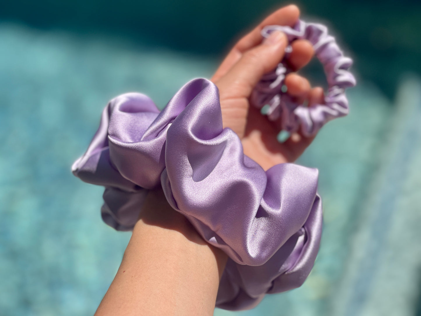 Lavender Hair Tie 30 Momme 100% Pure Mulberry Silk Satin Scrunchies Silk Oversized Jumbo Regular Skinny Ultra Thin Mini Hair Scrunchy Gifts