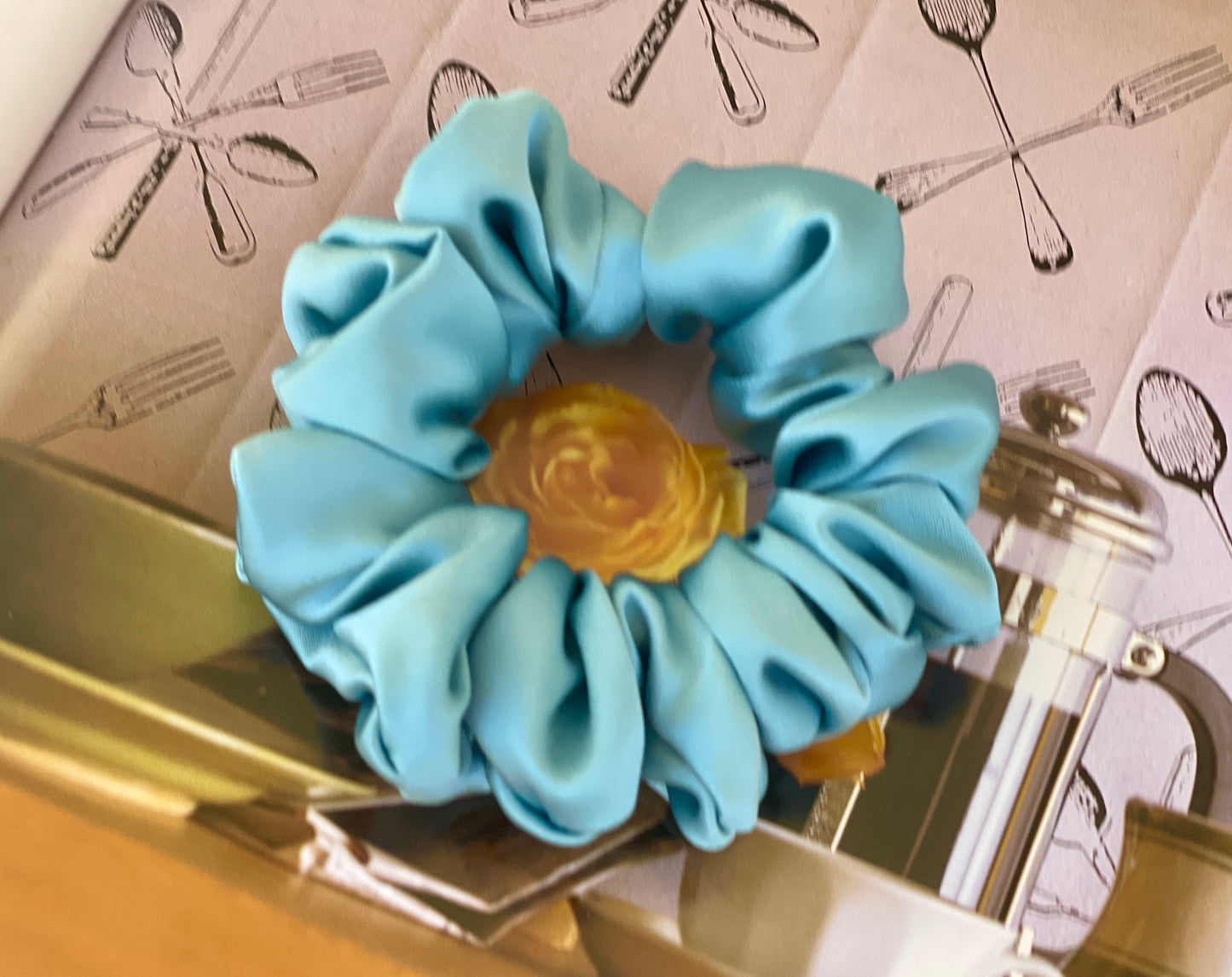 Blue Grey 30 Momme 6A Grade 100% Pure Mulberry Silk Satin Scrunchies XL Giant Jumbo Regular Skinny Ultra Thin Mini Hair Tie Gift For her