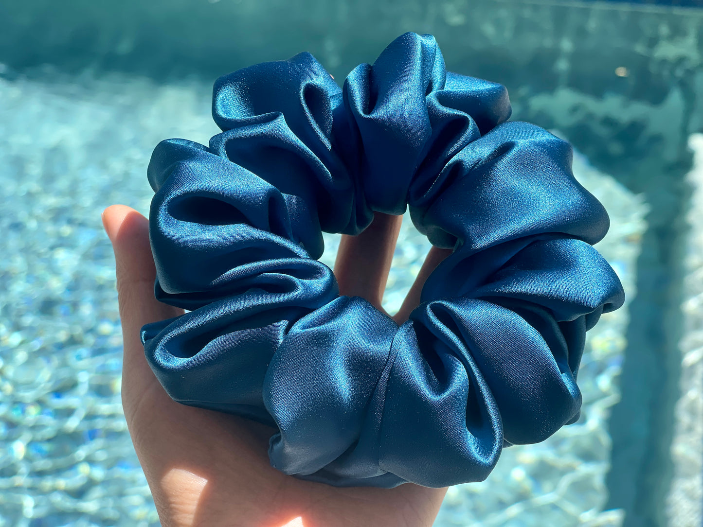 Oxford Blue Hair Tie 30 Momme 100% Pure Mulberry Silk Scrunchies Oversized Jumbo Regular Skinny Ultra Thin Mini Hair scrunchies bridesmaid