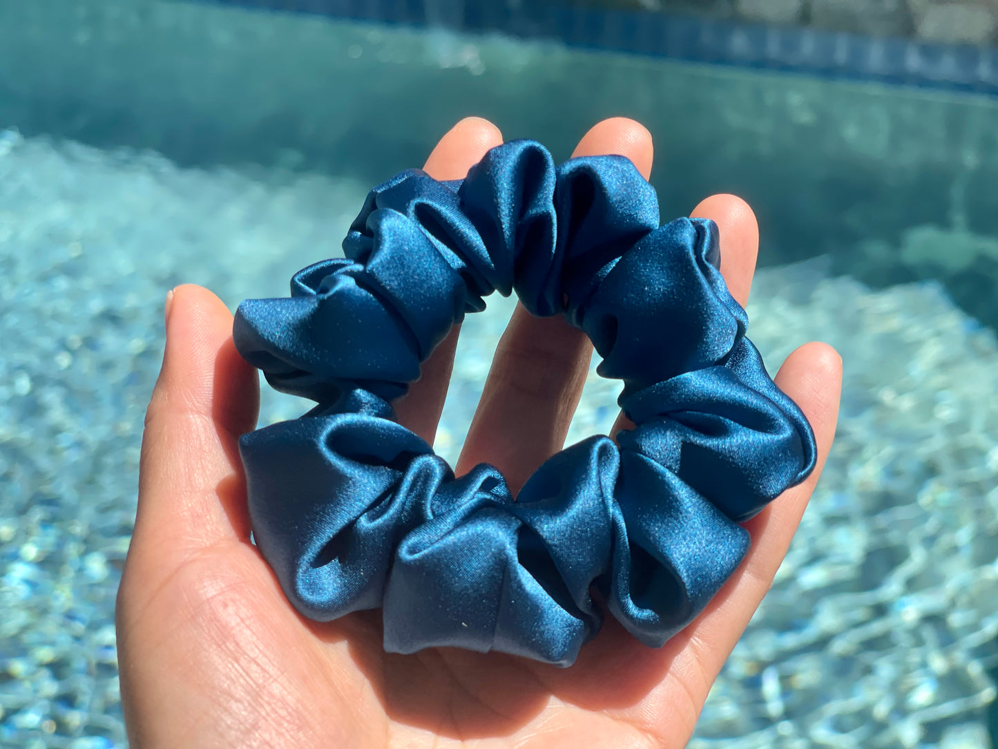 Oxford Blue Hair Tie 30 Momme 100% Pure Mulberry Silk Scrunchies Oversized Jumbo Regular Skinny Ultra Thin Mini Hair scrunchies bridesmaid
