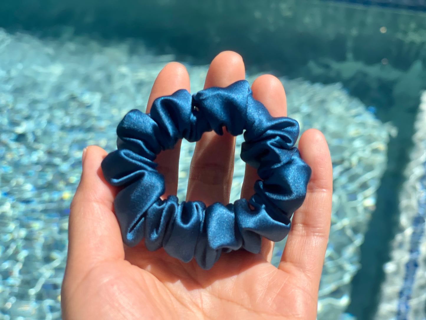 Oxford Blue Hair Tie 30 Momme 100% Pure Mulberry Silk Scrunchies Oversized Jumbo Regular Skinny Ultra Thin Mini Hair scrunchies bridesmaid