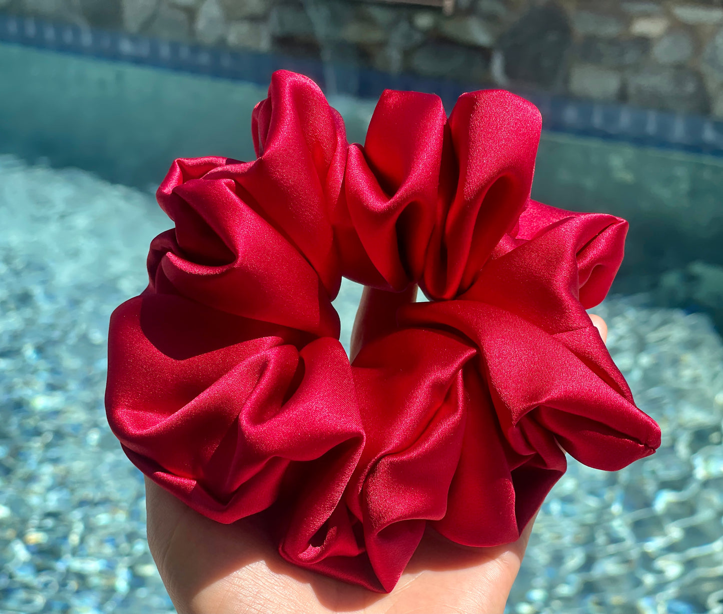 Wine Red Hair Tie 30 Momme 6A Grade 100% Pure Mulberry Silk Scrunchies Oversized Jumbo Regular Skinny Ultra Thin Mini Hair Scrunchy For Her